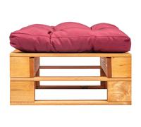 Tabouret de jardin en pin brun avec coussin gris