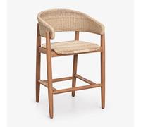 Tabouret De Jardin Haut En Bois D'acacia Et Rotin Synthétique Ribeira Brun Acacia ¿65 Cm