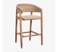Tabouret De Jardin Haut En Bois D'acacia Et Rotin Synthétique Ribeira Brun Acacia ¿75 Cm