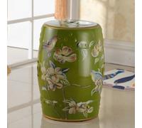 Tabouret de jardin rond en céramique - Table d'appoint - Peint à la main - Porcelaine émaillée - Pour salon, classique, chalet, campagne française