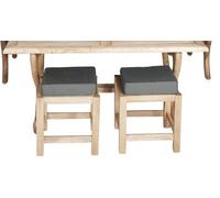Tabouret de jardin Tabouret rembourré Set moderne 2x Tabouret en bois Tabouret design