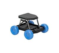 Tabouret de jardinage - siège de jardin sur roues - plateau à outils intégré - bleu noir