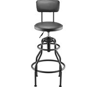 Tabouret de magasin Siège de travail de garage à hauteur réglable, charge maximale de 300 lb, avec dossier