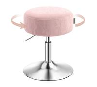 Tabouret de Maquillage, Réglable en Hauteur, Pivotant à 360 Degrés, en PU, Coussin Épais, Moderne, Rose Bonbon
