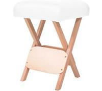 Tabouret de massage pliant avec siège 12 cm d épaisseur Blanc Blanc G