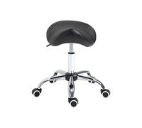 Tabouret de massage tabouret selle ergonomique pivotant 360° hauteur réglable revêtement synthétique noir chromé Noir G