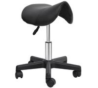 Tabouret de massage tabouret selle ergonomique pivotant 360° hauteur réglable revêtement synthétique noir