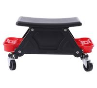 Tabouret de mécanicien pour voiture - Siège roulant de type « creeper » - À roulettes - Pour le cirage, le polissage et le lavage de voiture - PP et fer - Noir
