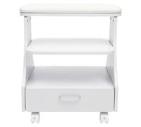 Tabouret de pédicure - Chariot de repose-pieds à 3 niveaux - Avec support pour bassins de pieds - Chariot mobile pour salon de beauté, idéal pour les soins des pieds et les massages - 52 x 41 x 55 cm,