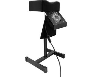 Tabouret de pédicure pour salon - Repose-pieds de manucure avec aspiration de poussière - Réglable en hauteur de 48 à 68 cm - Prise UE - Métal et PVC - Montage - Noir