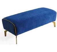 Tabouret de pied bleu Designer Tabouret d'appoint Coussin textile Ottomane Moderne