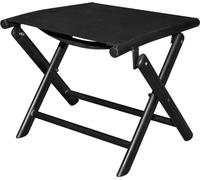 Tabouret de pied pliable Noir Aluminium et Textilène