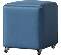 Tabouret de rangement 5 en 1 cube magique avec roulettes, siège rembourré, cadre en métal empilable, idéal pour la cuisine, le canapé
