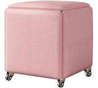 Tabouret de rangement 5 en 1 cube magique avec roulettes, tabouret de cuisine empilable, siège rembourré et cadre en métal