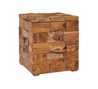 vidaXL Tabouret de rangement – Coffre/table de chevet 40x40x45 cm bois de teck massif