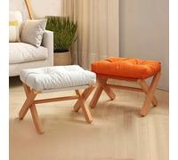 Tabouret de rangement compact pour la maison, repose-pieds pliable pour le salon, fabriqué en bois d'érable avec rembourrage doux et design respirant, bas et confortable, style minimaliste moderne con