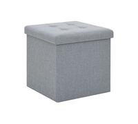 Tabouret de rangement pliable Gris clair Faux lin247078