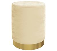 Tabouret de rangement rond Abricot Velours 31 x 37 cm