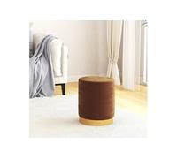 vidaXL Tabouret de rangement rond Marron Velours
