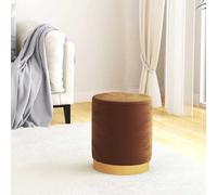 vidaXL Tabouret de rangement rond Marron Velours