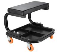 Tabouret de réparation automatique mobile avec plateau à outils, chaise de mécanicien multifonction en forme de U pour garage, atelier, voiture
