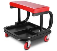 Tabouret de réparation automobile robuste avec plateau à outils, établi roulant, siège de rangement mobile pour atelier, garage, mécanicien