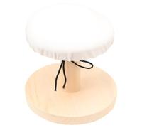 Tabouret de Repassage en Bois Rond, Housse Blanche, pour Maison | Tissu Assorti, Usage Dortoir et Salon, Design Élégant, Aide au Repassage, Objet Décoratif
