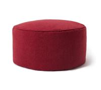 Lumaland Comfort Line Pouf Tabouret intérieur | 25 x 45 cm pour Enfants et Adultes | Coussin Chaise Rond de Sol avec Coutures Fortes | Nettoyage Facile [Rouge]