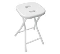 Gedy Tabouret de Salle de Bain refermable, Dimensions et Poids: 46,5X26X28 CM & 1,156 KG, Tabouret refermable en métal et résines, Finition Blanche, Design R&D, 2 Ans de Garantie