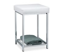 Tabouret de Salle de Bain - Relaxdays - Blanc - 47 x 33 x 33 cm - Rembourré - Intérieur