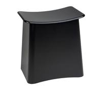 WENKO Tabouret de bain 2-en-1 Wing – Panier à linge 33 L, sac amovible – Noir mat