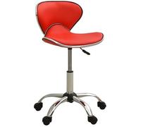 vidaXL Tabouret de salon et spa Chaise de beauté pivotante réglable intérieur Similicuir Rouge