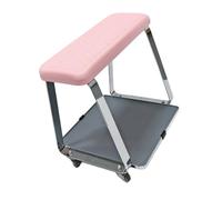 Tabouret de salon roulant avec base à roulettes, PU rembourré, B | Coussin rembourré en polyuréthane avec cadre en métal pour salon et service à domicile avec roulette et usage quotidien