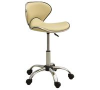 vidaXL Tabouret de Salon et Spa Chaise de Beauté Tabouret de Coiffure Chaise de Travail Pivotante Réglable Intérieur Crème Similicuir