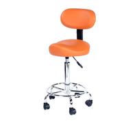 Tabouret de selle ergonomique avec dossier réglable, pivotant à 360° et roulettes pour salon, barbier, bureau et usage domestique