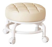 Tabouret de siège à roulettes Bas Rotatif à 360 ° Tabouret de ménage Paresseux Rond Enfants Robuste léger Tabouret Bas à poulie