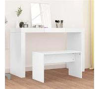 Tabouret de Maquillage Style Moderne Blanc 70x35x45 cm Bois Composé