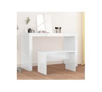 Tabouret de toilette Blanc brillant70x35x45cm Bois d ingénierie