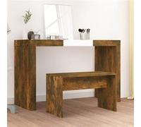 Tabouret de toilette Chêne fumé 70x35x45 cm Bois d ingénierie Chêne fumé G