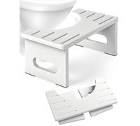 Tabouret de toilette en bambou de 17,8 cm pour adultes, enfants et personnes âgées, tabouret de salle de bain pliable, antidérapant et facile à nettoyer, tabouret à déjections canines pour une bonne
