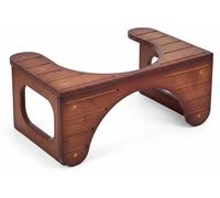 Tabouret de toilette en bambou - Repose-pieds ergonomique pour une meilleure posture en position assise - Large et stable - Base antidérapante - Non rembourré - Marron A