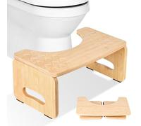 Tabouret de Toilette en Bambou, Tabouret WC Physiologique Antidérapant pour Adultes en Forme de C, 7-Pouce Hauteur Tabouret de Toilette Pliable