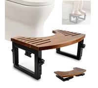 Tabouret de Toilette Pliable 40 x 26 cm Tabouret Toilette en Bois Antidérapant Tabouret WC Physiologique pour Salle de Bain Marche Pied Toilette Aide à Soulager Constipation et Les Ballonnements