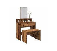 Tabouret de toilette vieux bois 70x35x45 cm bois d ingénierie