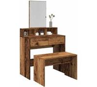 Tabouret de toilette vieux bois 70x35x45 cm bois d ingénierie