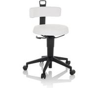 Tabouret de travail / chaise d'équilibre TOP WORK FLEX PU blanc hjh OFFICE Blanc G