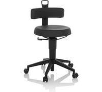 Tabouret de travail / chaise d'équilibre TOP WORK FLEX PU noir hjh OFFICE Noir G