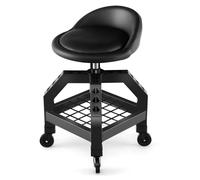 Tabouret de travail - Tabouret pour mécanicien - Siège de montage - Tabouret pivotant - Tabouret mobile - Hauteur réglable de 57 à 70 cm