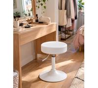 Tabouret de Travail YU Réglable en Hauteur Blanc | Large Base Métal, Antidérapante