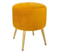 Tabouret Design en Velours "Solaro" 41cm Jaune